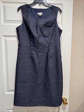 Merona Woman Dress Light Denim Sleeveless Midi Sheath Dress Size 12